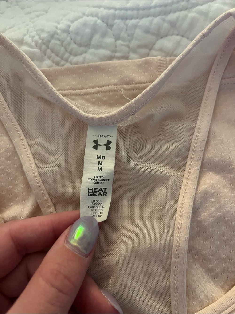 Under Armour Pale Pink Racerback Performance Tank - Picture 3 of 3